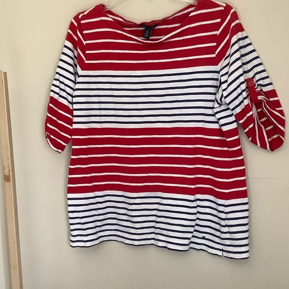 Tommy Hilfiger Tops - Tommy Hilfiger Red, White & Navy Striped Boatneck Top